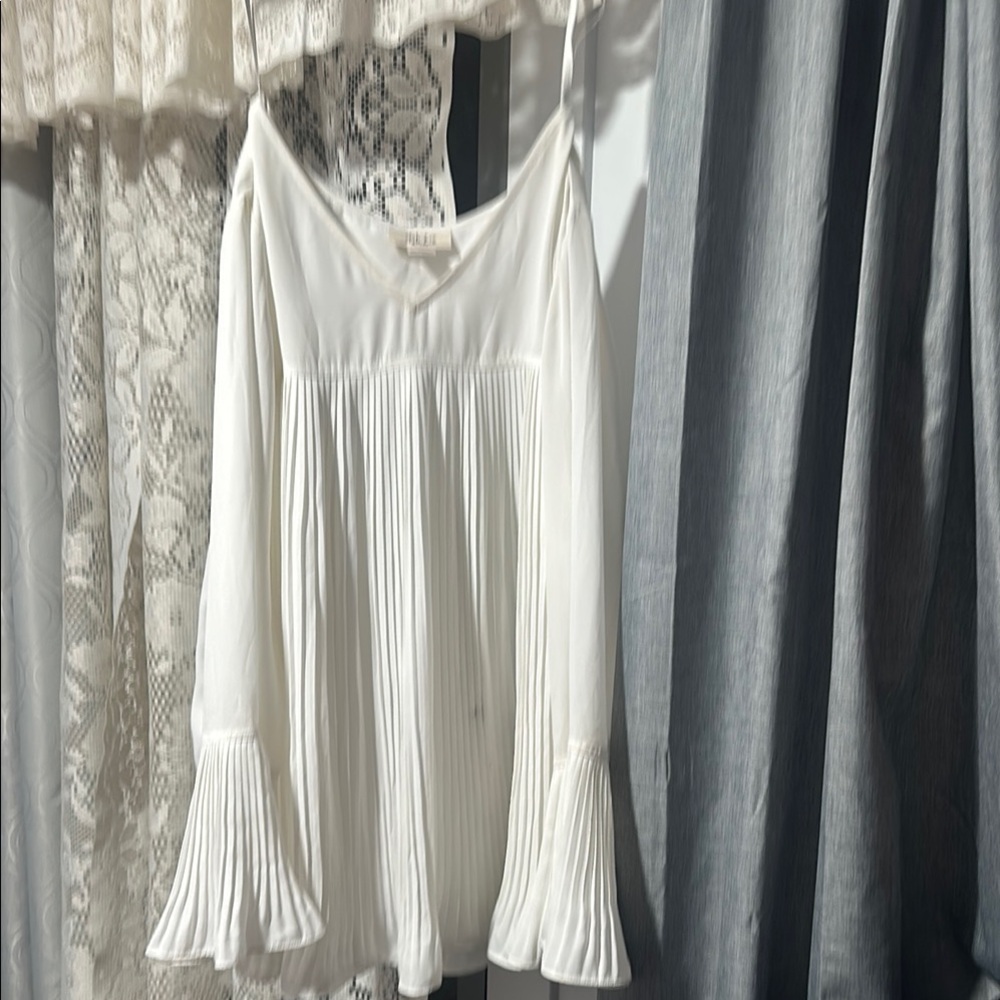 Style & Co. White Pleated Dress